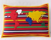 World Map Cushion Cover -  Map Pillow Cover - "Eu e o Mundo"