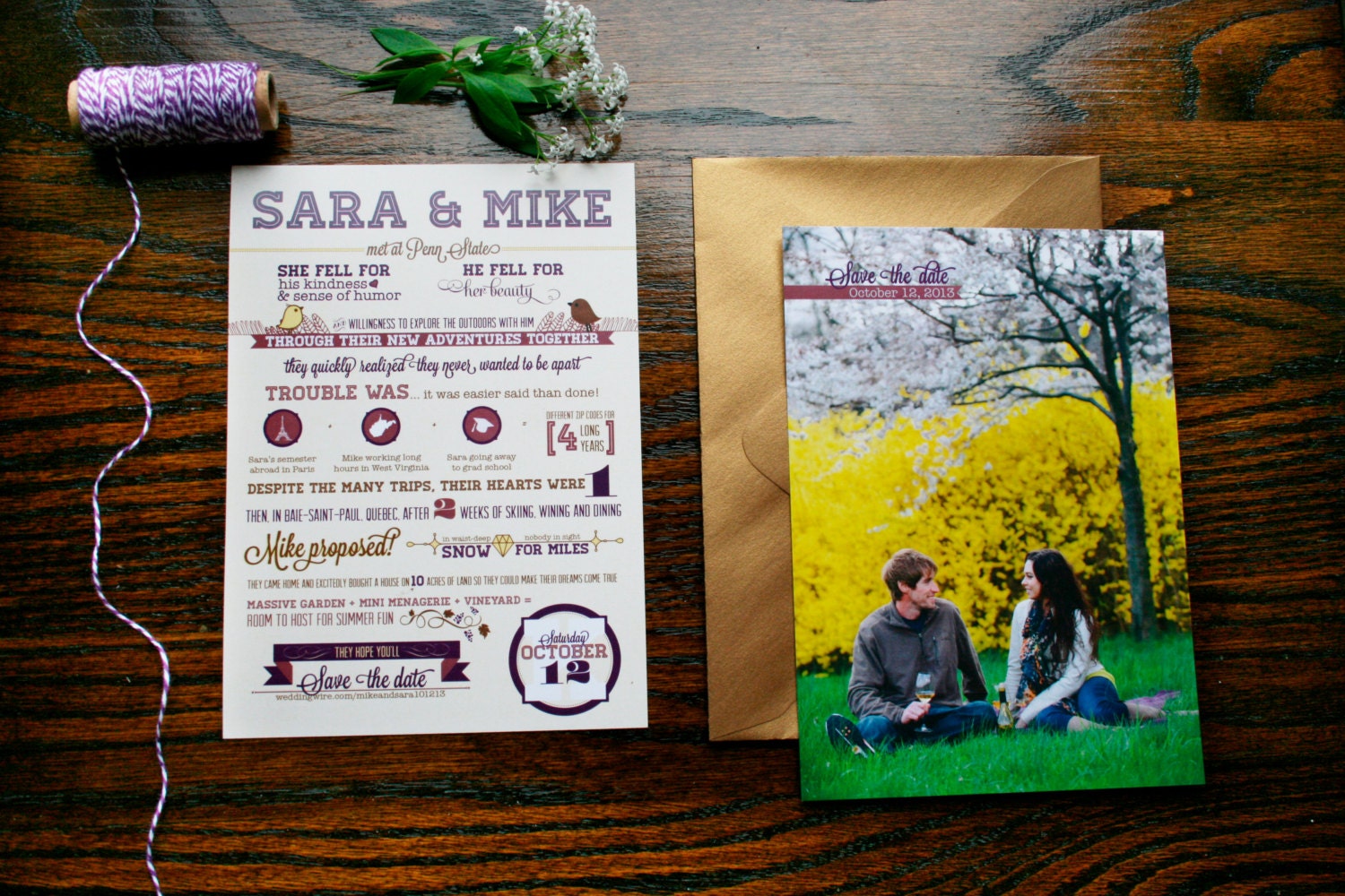 SALE Love Story Save the Dates, Personalized Photo Cards, Custom Wedding Invitation, Unique, Printable DIY File