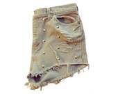 Destroyed Jean Shorts, High Waisted Jean Shorts, Denim Shorts, High Waisted Denim Shorts, Studded Jean Shorts
