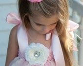 Pink and Cream Flower Hair Clip