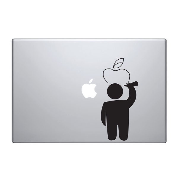 Happy apple Vinyl Decal / Sticker to fit Macbook Pro 13" 15" 17" - Custom sizes available - love peace Abstract precision die cut