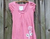 Small - medium Upcycled Short-sleeved Baby Doll Top Boho Tee Vintage Embroidery