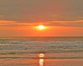 Large Wall Art, Canvas Art, Nature Photography, Beach Photography, Ocean Photography, Orange, Sun, Summer Art
