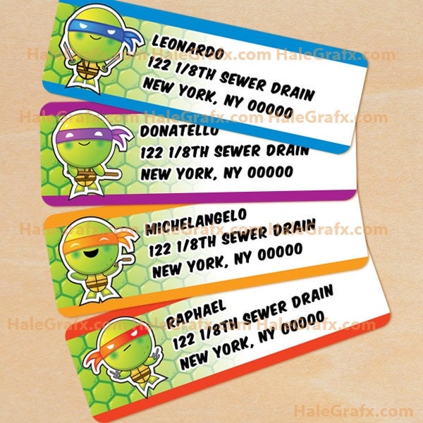 Teenage Mutant Ninja Turtles Inspired Address Labels Printable, DIY File Il_170x135