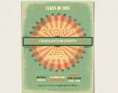 Retro Graduation party invitation Customized pink green khaki vintage party invite Personalized birthday invitation baby shower Il_170x135
