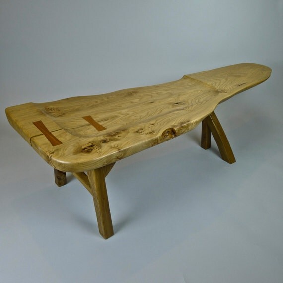 American Elm Wood Bench by RusticAlchemy on Etsy