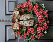 Summer wreath- Spring Wreath  - Home Decor -Country Cottage - Farm House Decor - Wreath for door - Floral arrangement - Floral Wreath