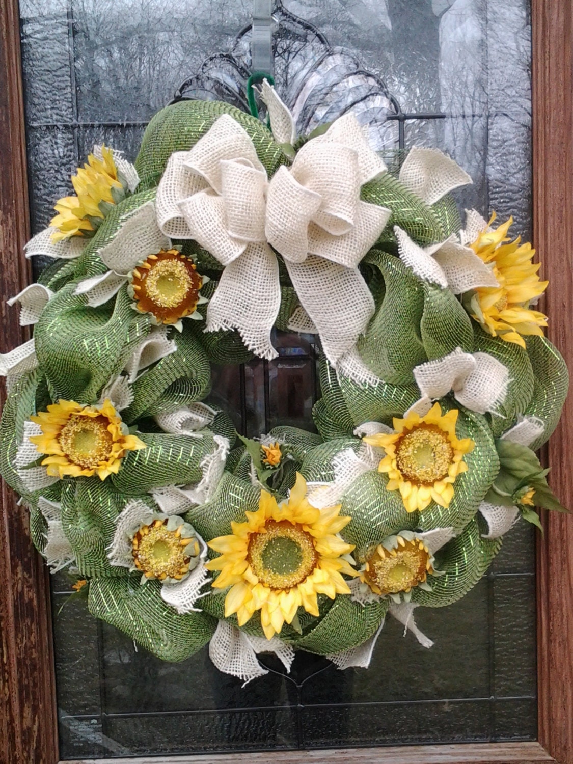 Deco Mesh Burlap Sunflower Wreath By BCCbyBecca On Etsy