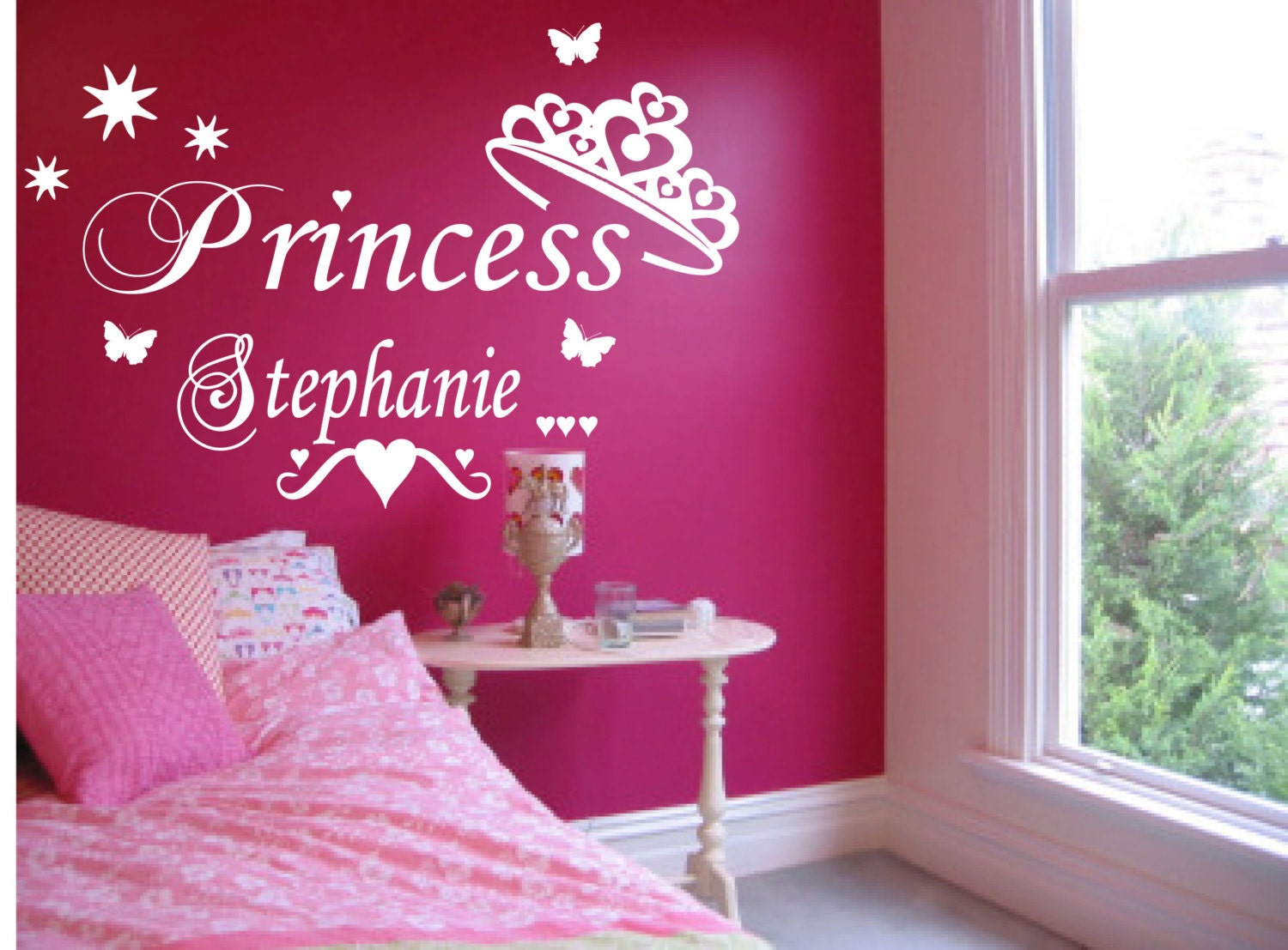 Princess Personalised Wall Sticker Crown Girl Bedroom