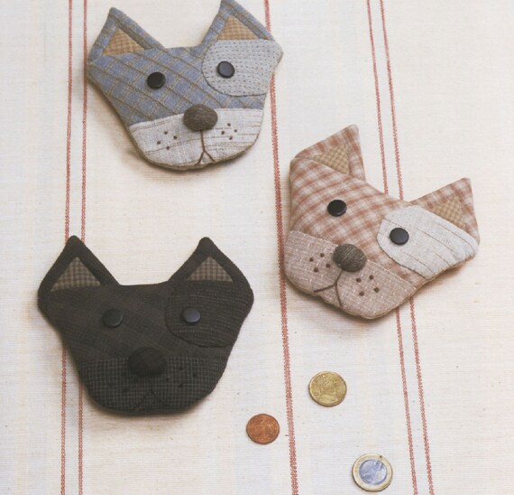 PDF Pattern of Cat coin purse wallet clip by Patternsinlove