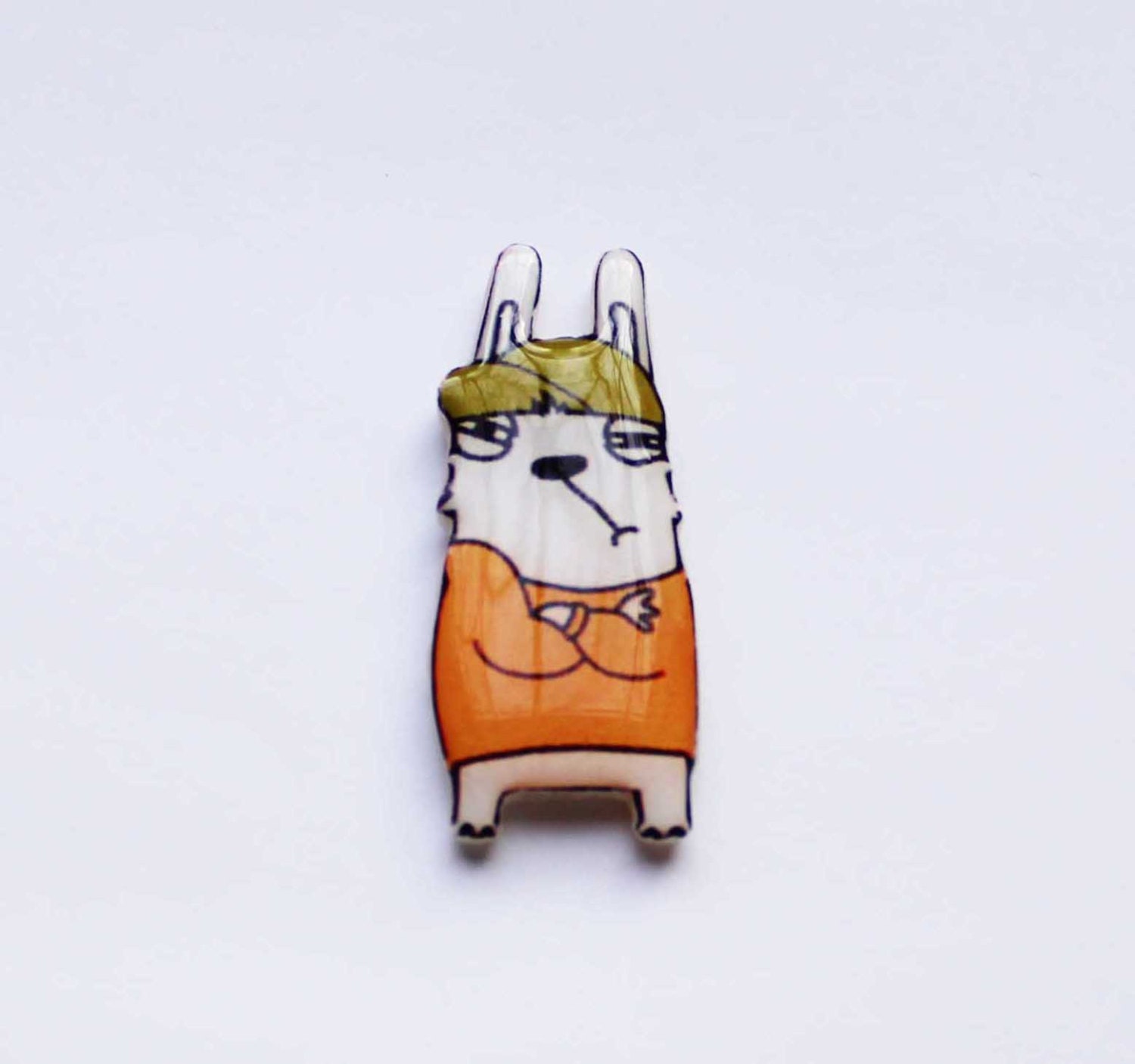 Free shipping Brooch - animal brooch- Bunny rabbit  hip-hop dancer