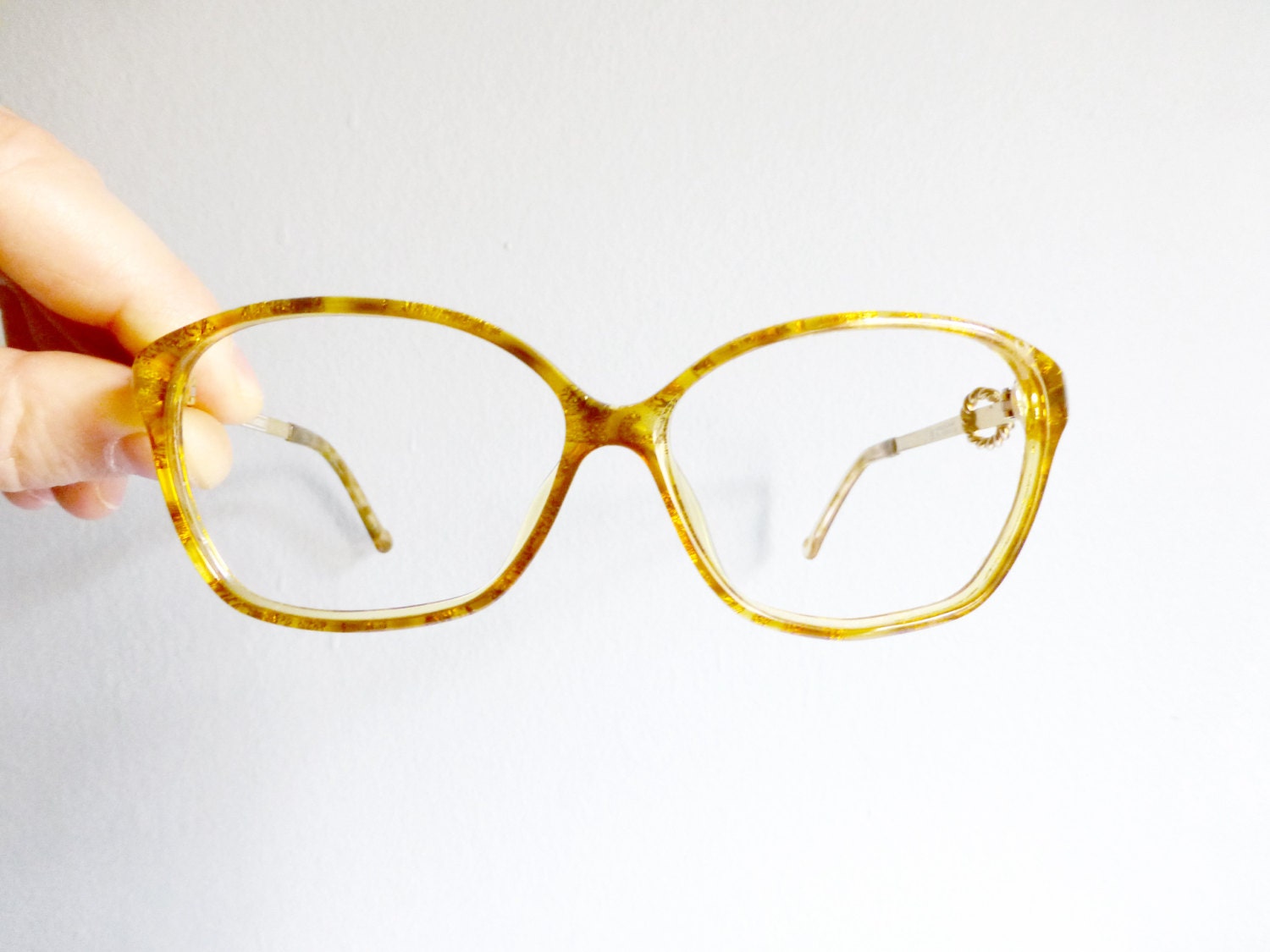 Vintage 1980s Gold & Brown Christian Lacroix Eyeglasses / Sophisticated Chic
