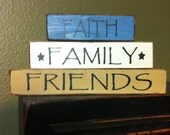 Faith Family Friends Block Stackers -Wood