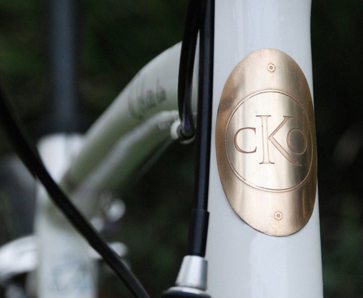 Your Initials on a Bicycle Head Badge