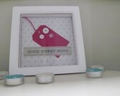 Home Sweet Home Scrapbooking Button Art - Shabby Chic Wall Hanging - Home Decor - Mothers Day Gift