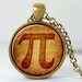 Pi Art Pendant, Math Necklace, Geekery Charm,  Bronze Finish (187B)