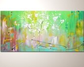 Original modern art painting "city light" , abstract contemporary artwork, wall decoration,acrylics,tree