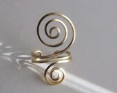 Gold Filled Ear Cuff, Spiral, Circles, Square Wire, Wire Wrapped, Handmade, Beach, Summer, Vacation, Wedding