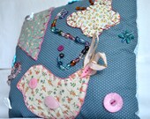 Love Birds & Butterfly Beaded Pillow