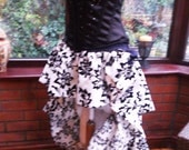 SALE - Handmade by myself burlesque Steampunk corset bustle dress goth day of the dead zombie frilled layers front ajustable ties