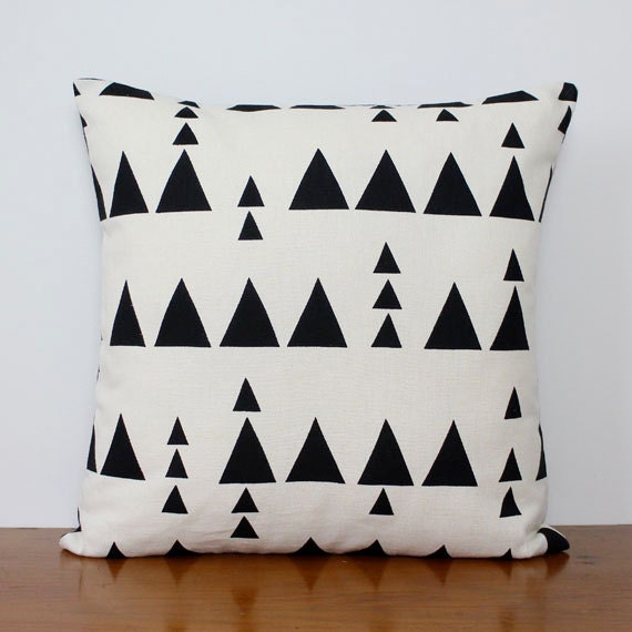 Hand screen printed Eco cushion - This Way Up Black