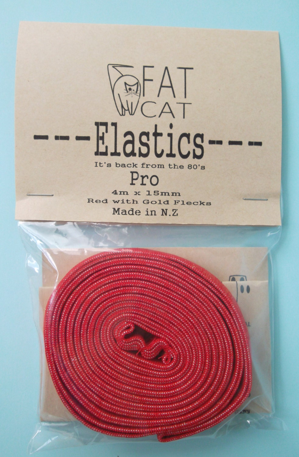 Elastics Game By FatCat - It's back from the 80's - Red with Gold Flecks 4 m x 15 mm