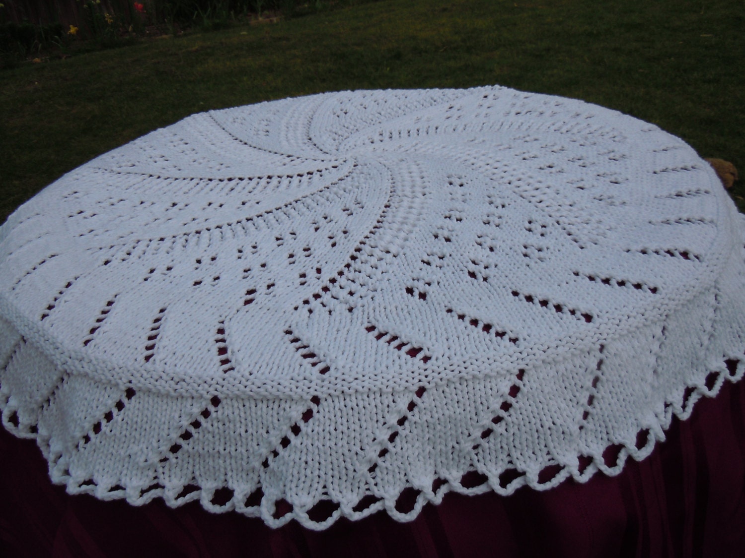White Knitted Cotton Doily, Tablecloth, Home Decor