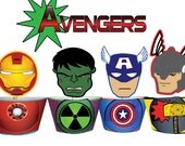 INSTANT DOWNLOAD Avengers Superhero Cupcake Toppers & Wrappers - Printables