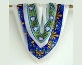Silk   Scarf - Screen Printed - Greek decorative elements design (35 3/8'' x 35 3/8'') - AnthisBatikArt