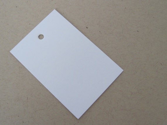 25 White Cardstock Tags 1 5/8 x 2 7/8 - t158 Il_570xn