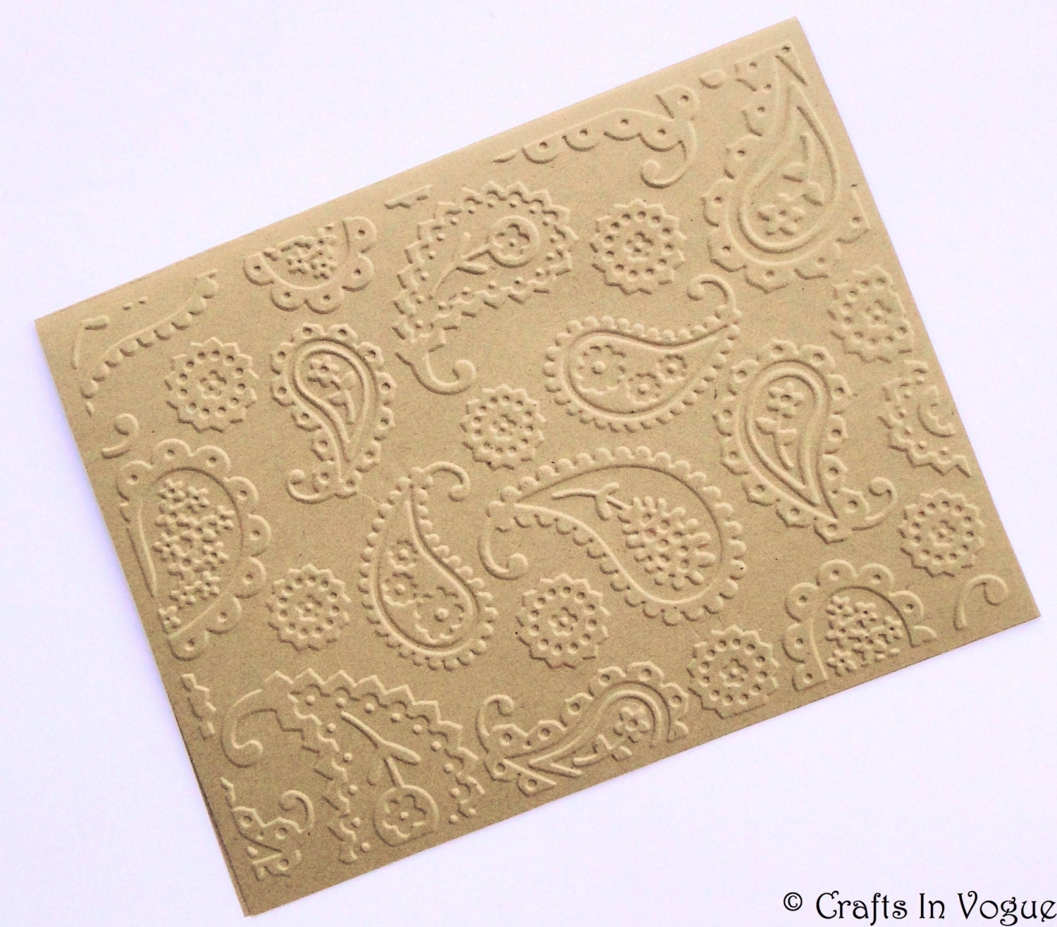Embossed Cards, Embossed Kraft Cards, 8 Blank NoteCards, Embossed Paisley & Flowers, Rustic Wedding Cards, Handmade Vintage Stationery