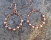 LOVE - Pearl hoop earrings.... wire wrapped Swarovski pearls, pearl earring, wire wrapped jewelry handmade