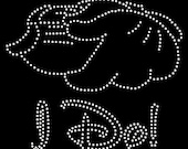 Disney I Do Rhinestone Transfer DIY Wedding Bling Mickey Minnie Holding Hands