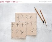 ON SALE 2 Notebooks, 2 Handmade Print Screen Journals with a Minimalist pattern, 2 Square Recycled Sketchbooks