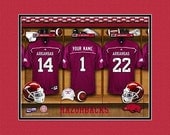 Personalized Arkansas Razorbacks Football Locker Room Framed Print - Custom Sports Print - NCAA-LRP