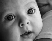 baby eyes portrait photography figure 8x12 fine art photograph black and white photoraphy Mothers Day