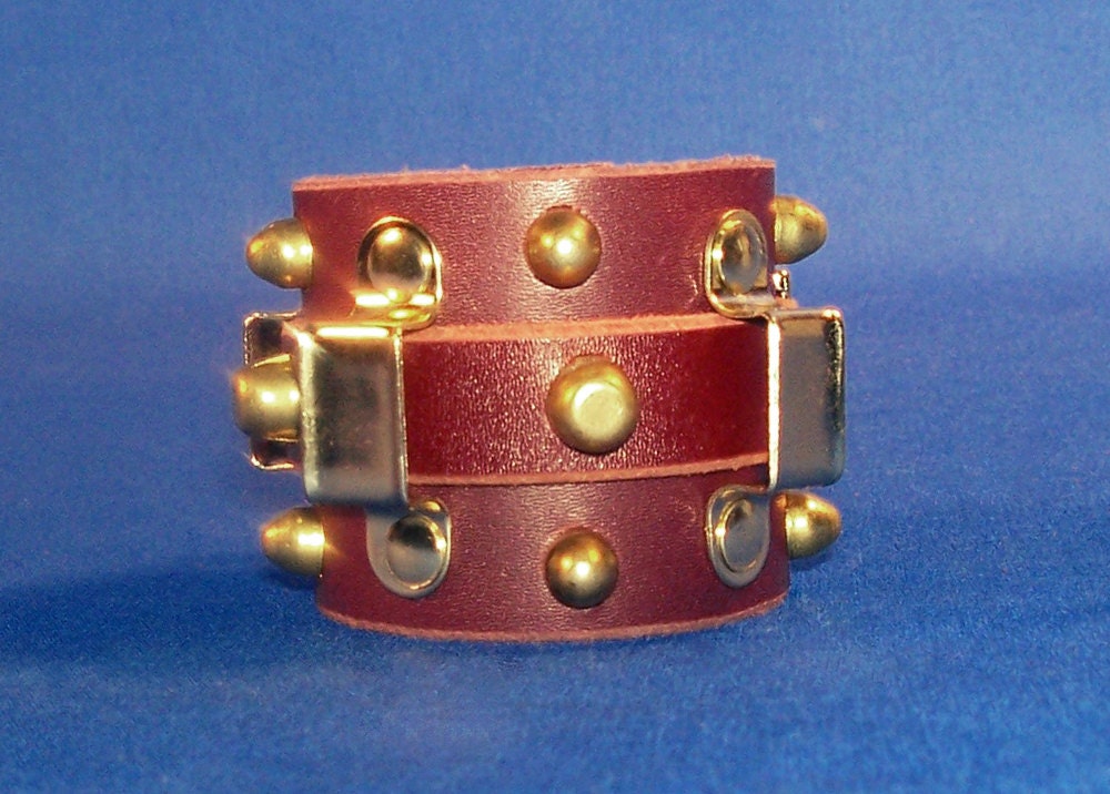 Leather Studded Steampunk Wristband