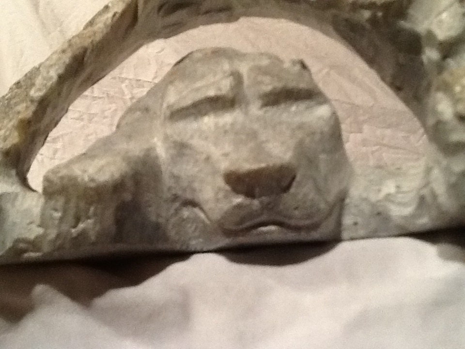 Soap Stone carving , Alaska Bear in Cave.