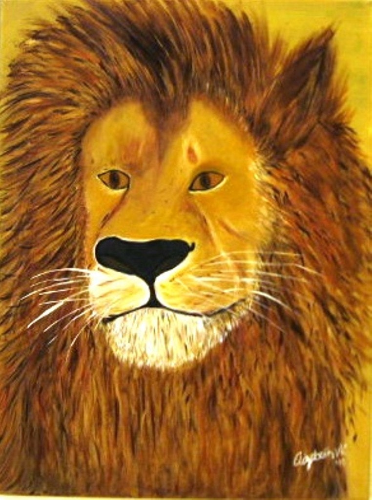 King of the Jungle Portrait Original Oil in full color on 18x24x1 canvas