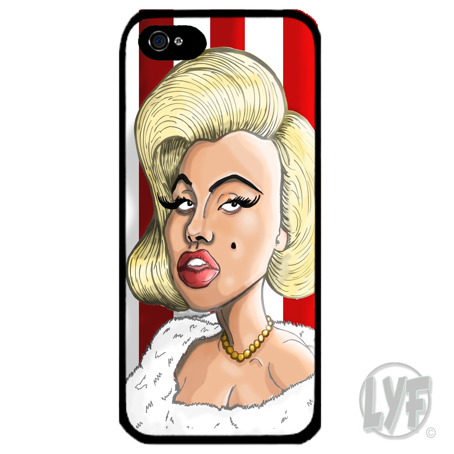 Marilyn Monroe caricature Iphone 4 hard plastic cartoon phone case - Funny Celebrity caricature Iphone 4S clip on cell phone cover