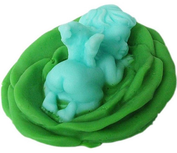Baby Angel In Lotus Soap Mold Flexible Silicone Mould For Handmade Soap Candle Candy Cake Fimo Resin Crafts R0641