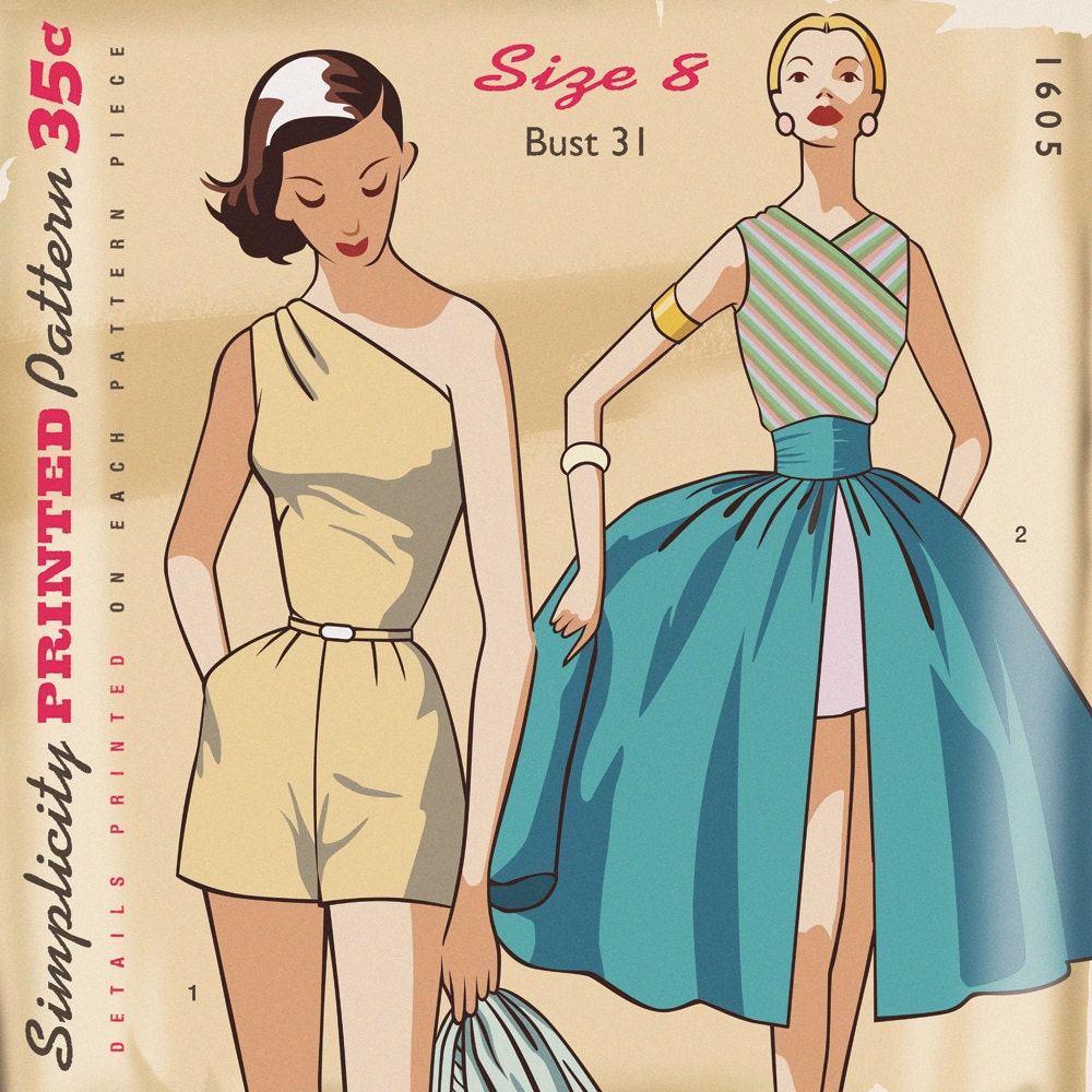 A unique retro print from a 1950s fashion magazine