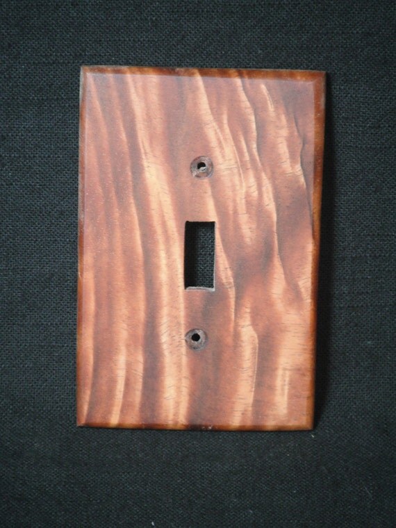 Handmade Hawaiian Koa Wood Light Switch by rightanglewoodworks