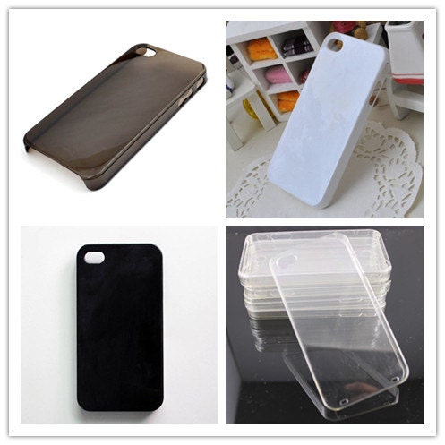 2pcs for iphone 4g 4s White, Black, Grey and Clear diy Cell Phone cases