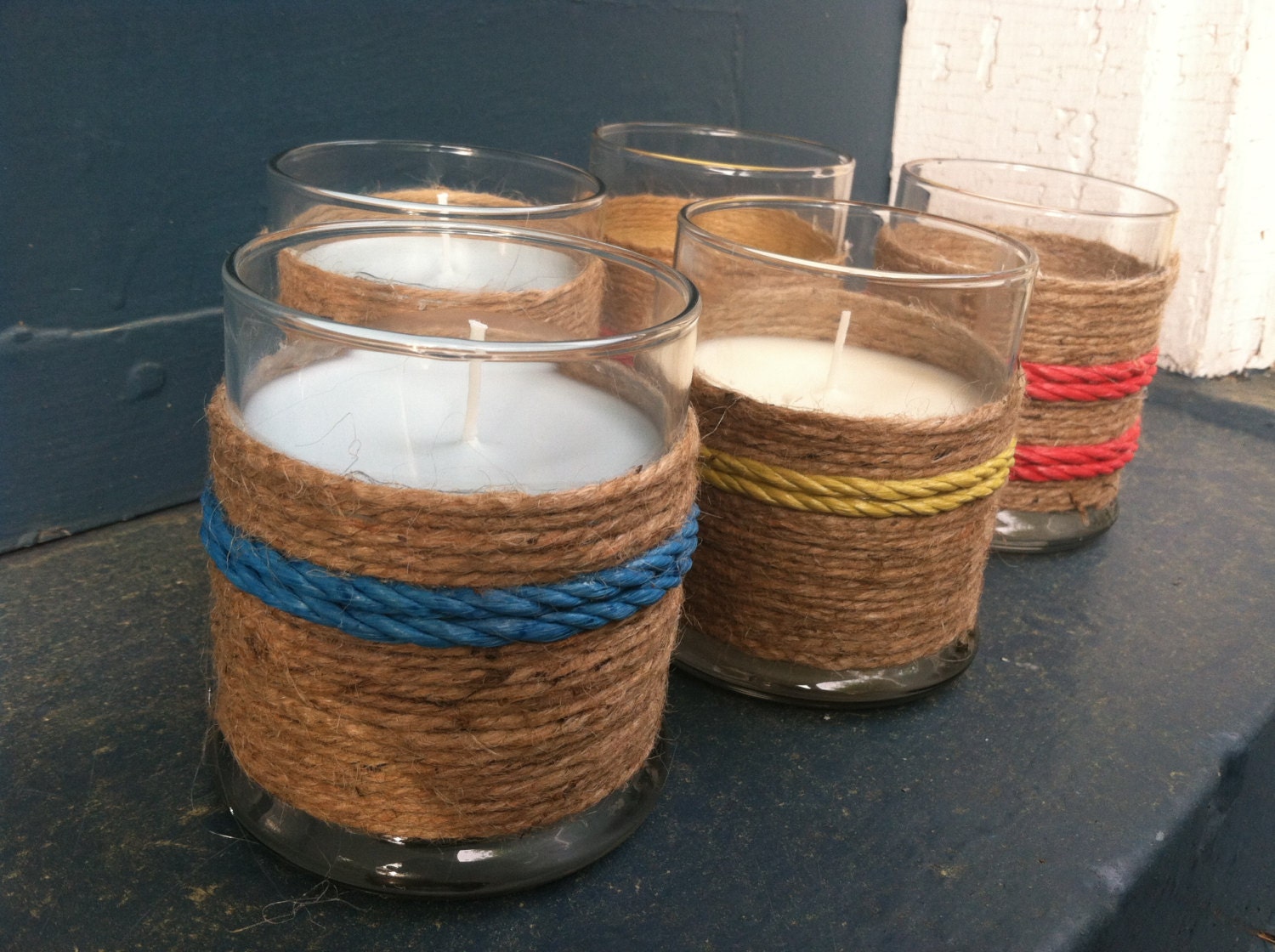 12 oz Eco-Friendly Soy Beach Candle Wrapped In Nautical Jute