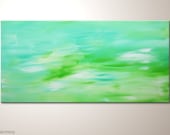 Unique modern art painting: "Harmony" - abstract artwork -contemporary wall decoration- design - home-decor,green,ambience,puristic,flair