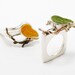 Handmade Silver Bird  Ring in Leather, Natue Inspired Red, Yellow, Green and Blue Silver Ring.