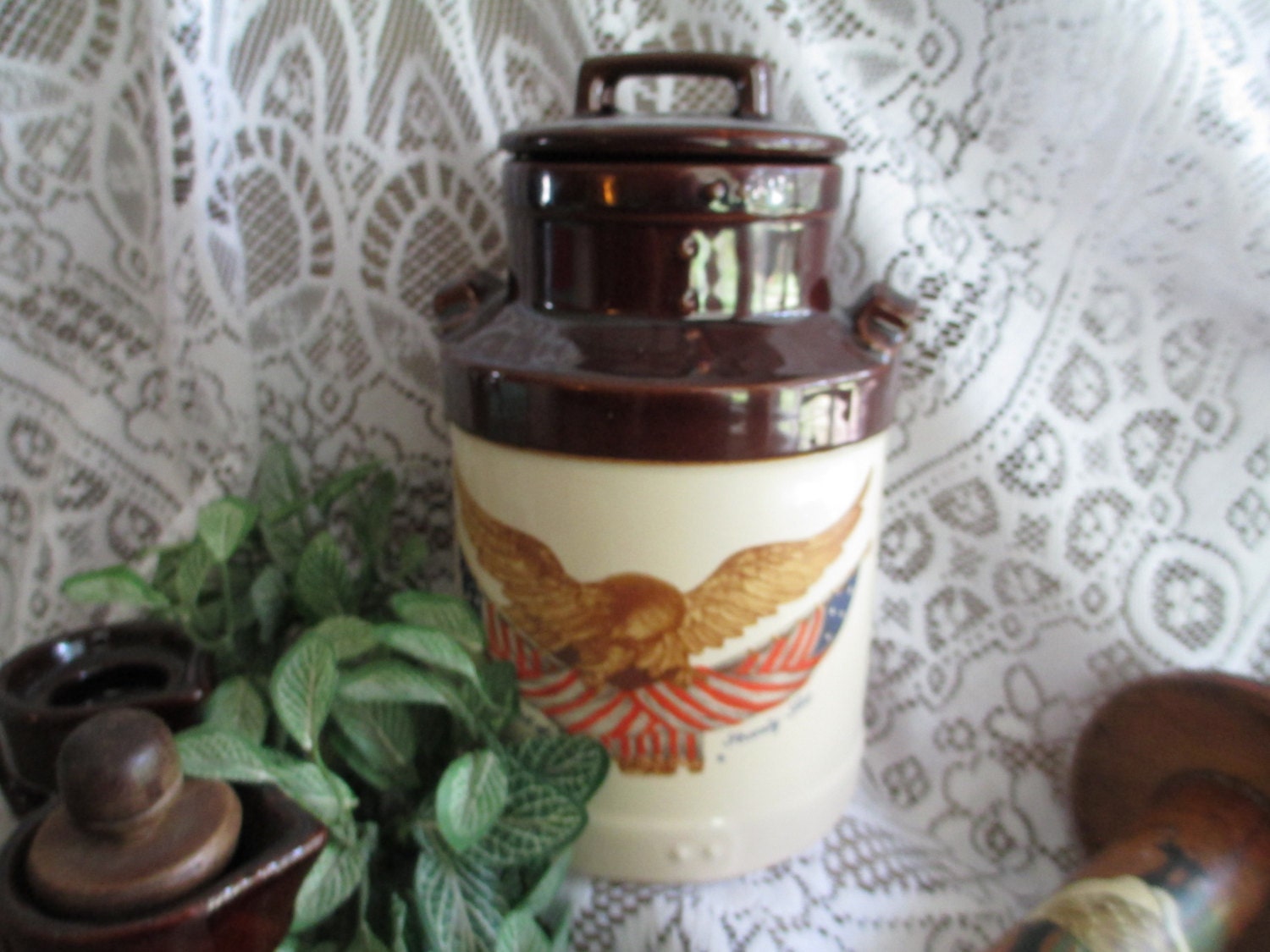Great McCoy Canister, Milk Can Shape, Spirit of 1776, Commemorative Line for Bicentennial