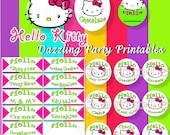 Custom Hello Kitty Personalized Party Package Tags Labels Stickers Cards PRINTABLE JPEG or PDF Files