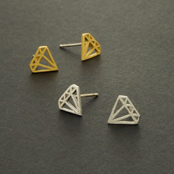 Diamond Shaped Stud Earrings